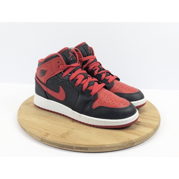Jordan Other - Nike Air Jordan 1 Mids Mens 6 Y Red Black Youth GS Shoes Sneaker Alternate Breds